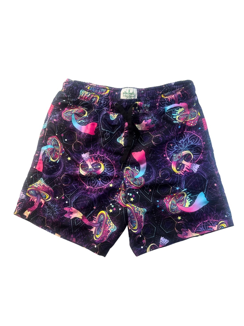 Kronic Prints Psychedelic Mushroom Swim Trunks Men’s Medium